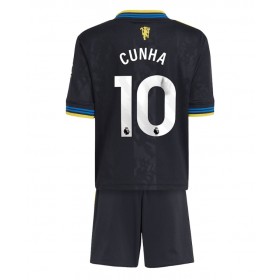Manchester United Matheus Cunha #10 Tredje Kläder Barn 2025-26 Kortärmad (+ Korta byxor)